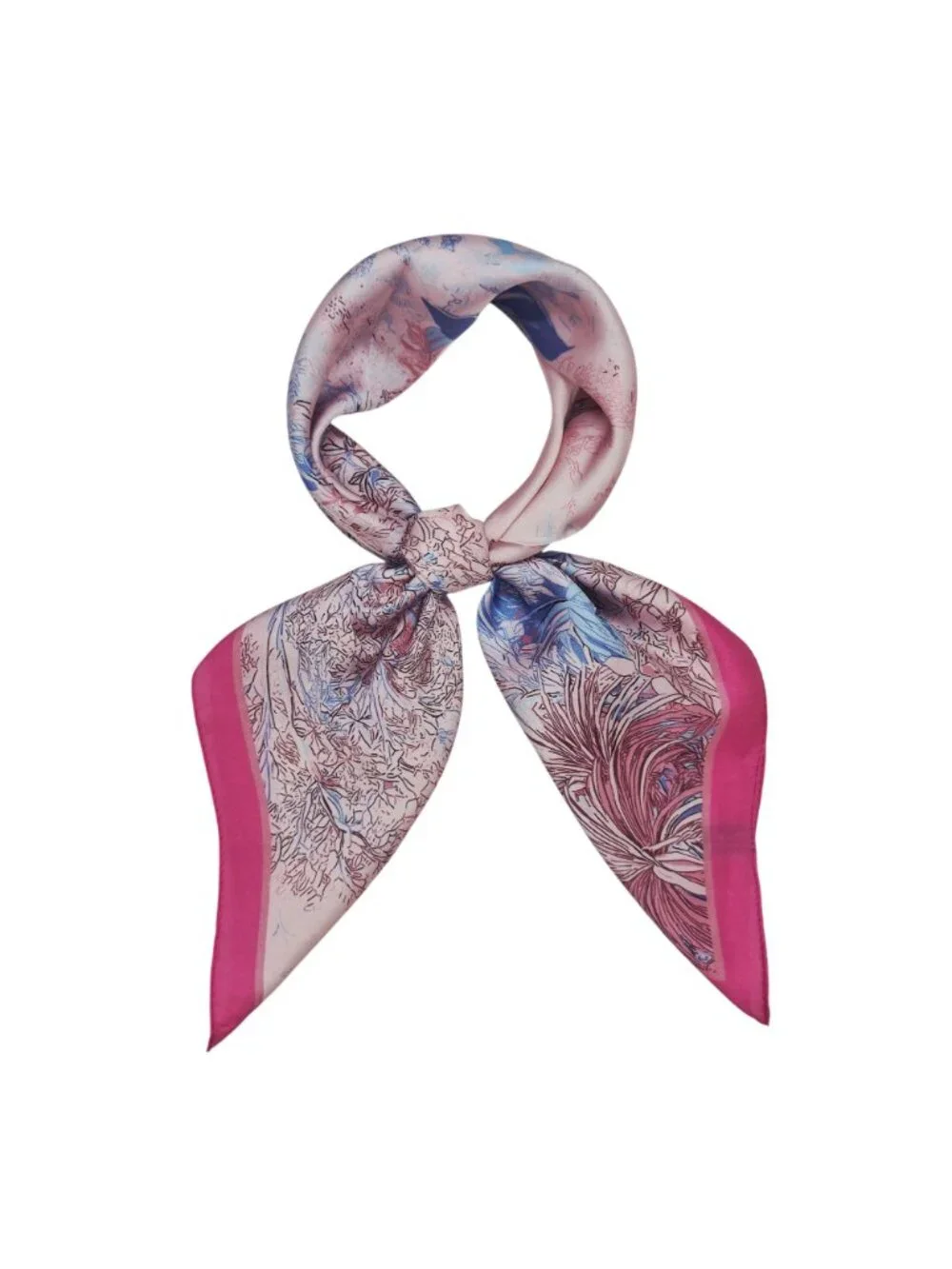 ✨Luxury Floral Silky Appearance Square Scarf Pink Blue Elegant Style Hijab New